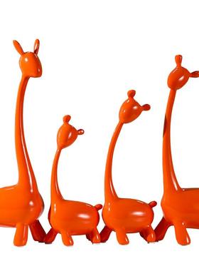 北欧四口之家创意小鹿摆件客厅电视柜家居玄关酒柜新中式软装饰品