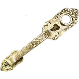 罗普斯金门锁老式大把手铝合金对开门众安替换双舌拇指按压大门锁