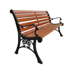 户外公园椅铸铝铸铁休闲椅防腐木实木小区室外广场休息双人椅