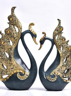 工艺品欧式情侣天鹅家居装饰品婚庆礼品商务酒柜摆设H1CyYG7eFQ