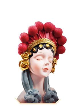 国潮风创意家居摆件京剧花旦代居家饰品玄关客厅电视柜桌面装饰