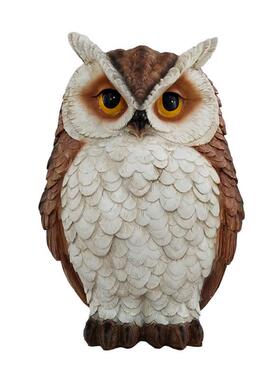 阳台庭院花园装饰仿真猫头鹰摆件树脂动物模型小院子造景园艺布置