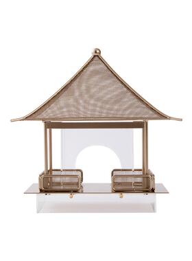 新中式徽派金属宫殿宝塔摆件样板间书房售楼处酒店软装玄关装饰品