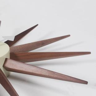 厂家装饰挂钟胡桃木光芒挂钟尼尔森时钟时尚创意家居饰品壁钟