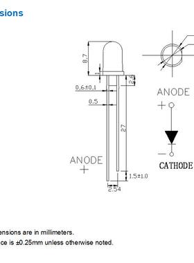 5mm圆头红光交通灯LED灯珠F5圆形14mil亮红色led发光二管