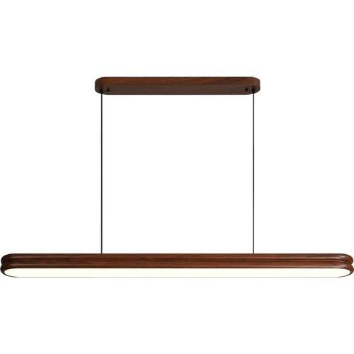 中古新中式长条餐桌一字吊灯复古护眼餐厅吊灯简约奶油风网红爆款