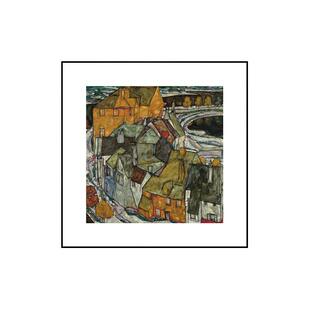 爱尔兰镇北欧复古建筑装饰画埃贡席勒大师作品玄关挂画餐厅壁画