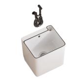 现代陶瓷拖布池家用洗拖把池阳台小号洗脚槽池卫生间落地式 墩布池