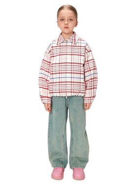 PinkTeddy女童粉格飞行员夹克