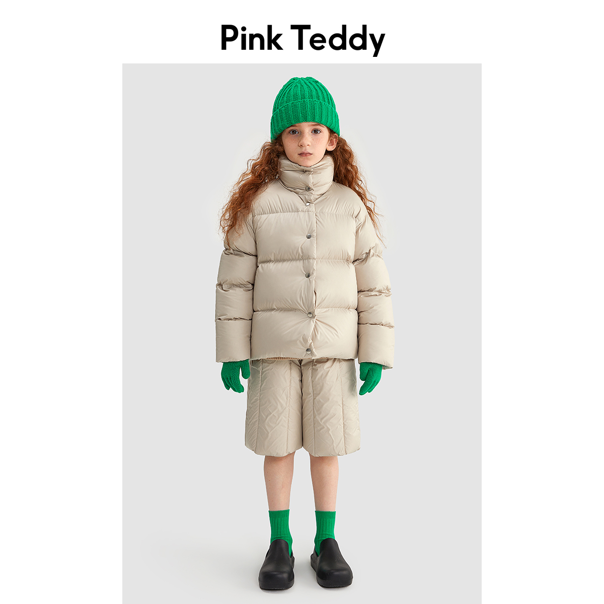 PinkTeddy儿童短款加厚羽绒服