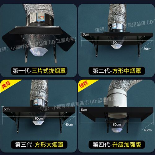 厨房油烟排气扇家用排风扇抽风机强力换气扇出租房V商用大烟罩壁