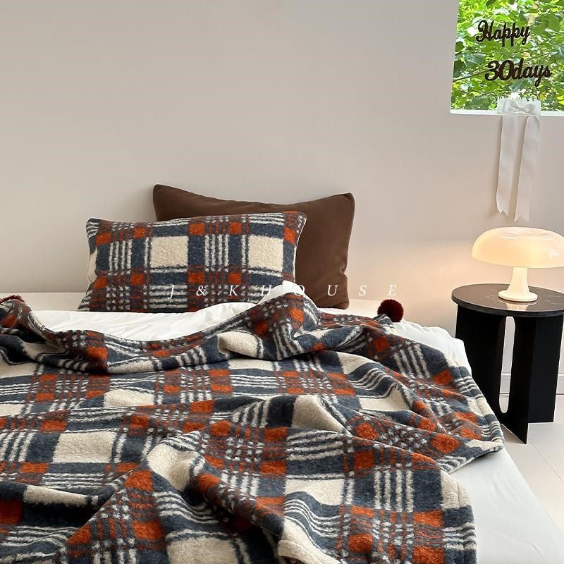 Retroc羊卷妮双面盖毯午睡毯英伦风复古格子沙发毯床尾毯车载毯,床上用品,休闲毯/毛毯/绒毯,淘宝优惠券,粉丝福利购,淘宝优惠卷