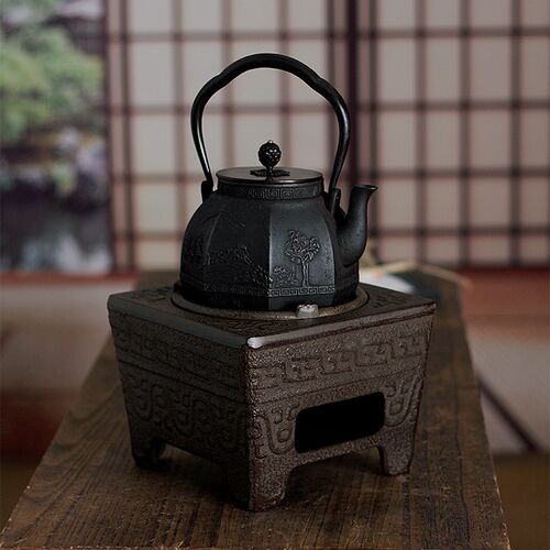 古风茶道铸铁炭炉四圣兽围炉煮茶C炉木碳炉子功夫茶具风炉火钵凉