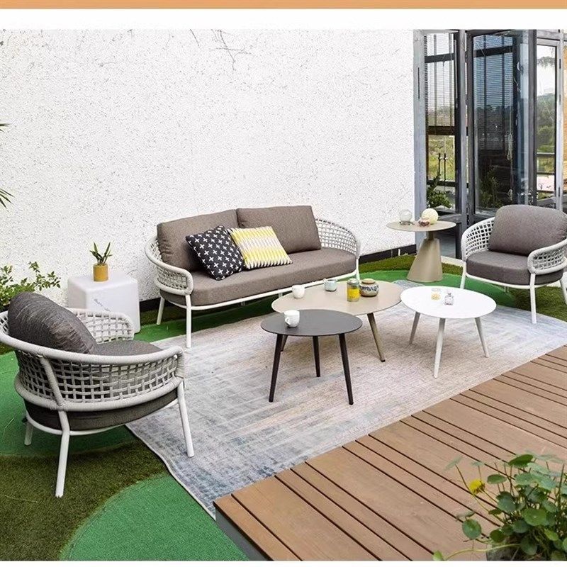 室外沙发北欧风格藤编沙发别墅单人椅阳台S铝合金防水防晒,住宅家具,户外沙发,淘宝优惠券,粉丝福利购,淘宝优惠卷