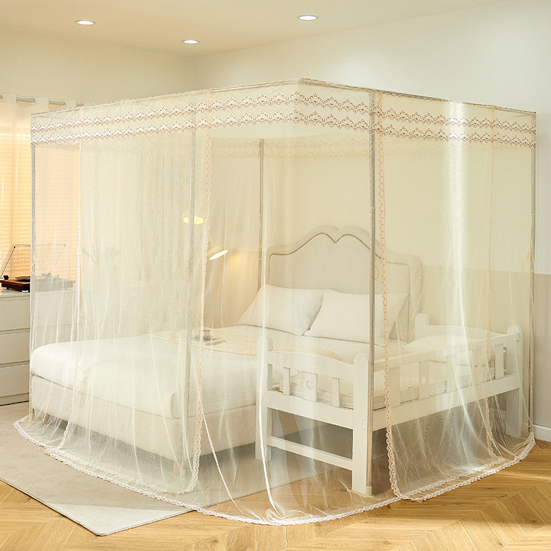 拼接加宽子母床落地式宫廷蚊帐定制家用大小床合并T三开门加粗支,床上用品,蚊帐,淘宝优惠券,粉丝福利购,淘宝优惠卷