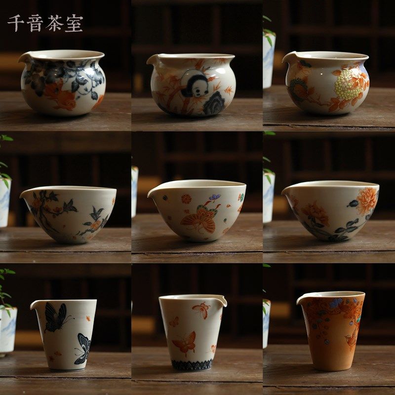【霖溪圣甫 公h道杯分茶器】青花手绘釉下彩茶道配件手工公杯茶海,餐饮具,茶海,淘宝优惠券,粉丝福利购,淘宝优惠卷