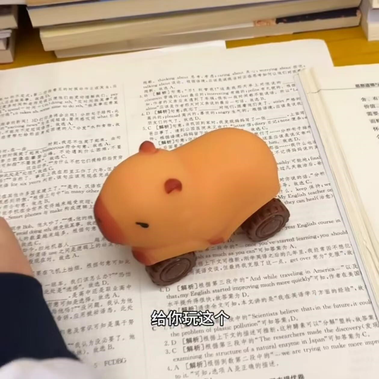 卡皮巴拉拉拉车解压滑行车拉伸小车拉长弹力变身变形四轮车小玩具