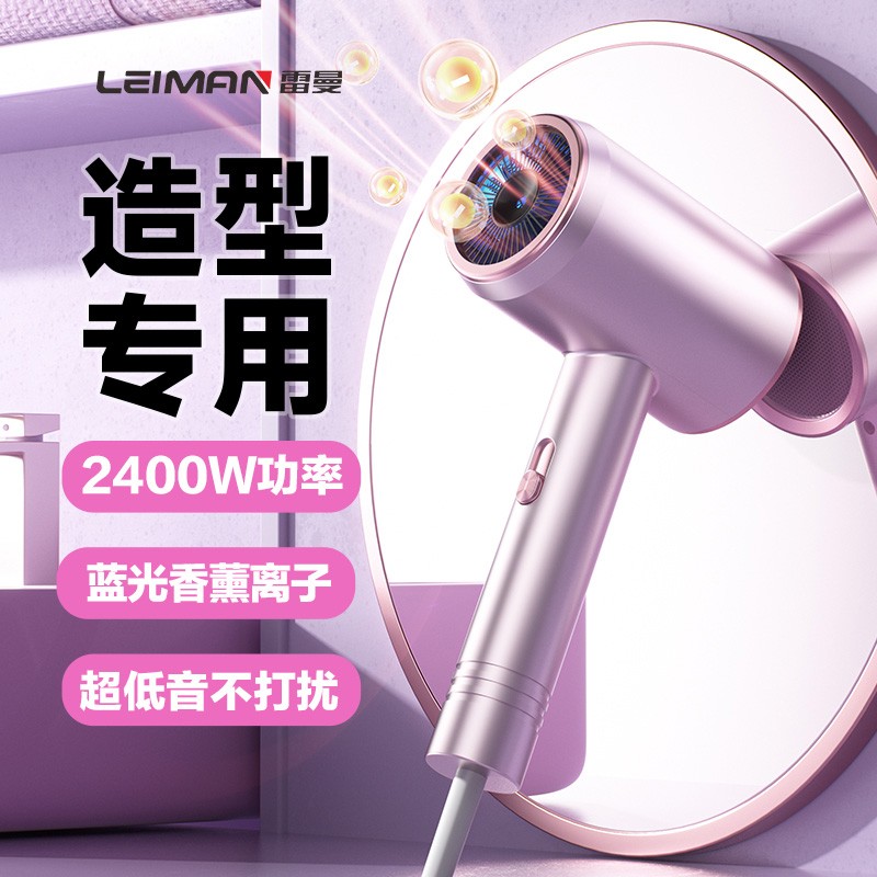 Leiman雷曼大功率家用发廊吹风机蓝光离子专属冷热宿舍电吹风筒