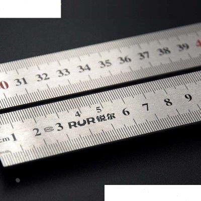 锐尔专业铝座L型角尺300/500mm 不锈钢尺带L型直角量尺|