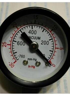 轴向小直径真空表 嵌入式负压表 直径40mm -30in.hg～0 -760mm.hg