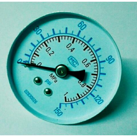 压力表 0-10bar-150psi 直径40mm 轴向气压计 13mm 螺纹 ZG1/4
