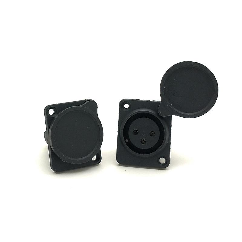 电源充电器三芯卡侬头接口插座3芯卡龙座带盖卡农母座音响 包邮