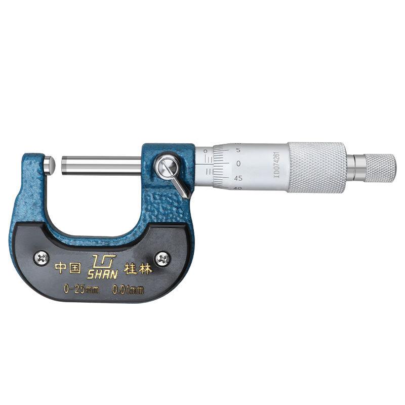 桂林桂量管壁厚千分尺0-25mm球头腰鼓单双圆头型测管厚度测微器仪