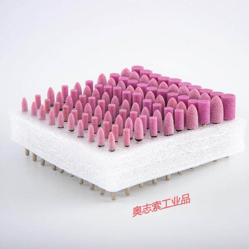 具仔3圆柱打磨抛光轮小电火石金属电动砂轮磨头红刚玉头模3*玉器