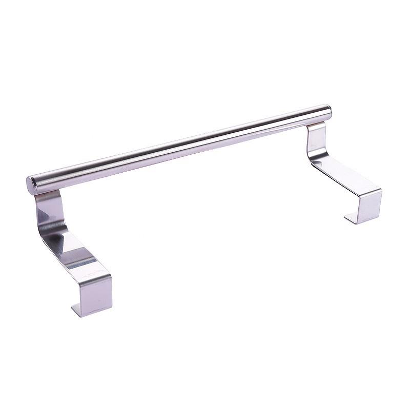 不锈钢免打孔挂式门后毛巾架厨房橱柜门背式抹布挂架收纳架毛巾杆