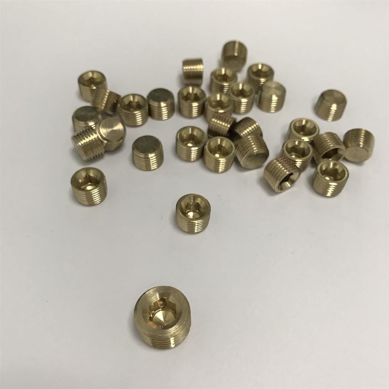 二分外丝堵头 G1/4内六角铜堵头 四分之一堵头 外牙两分实心堵头