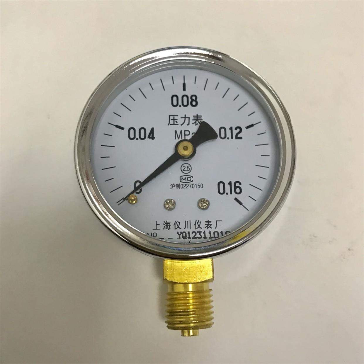 压力表 0-0.16mpa 外壳直径60mm 6cm Y-60 径向  螺纹ZG1/4