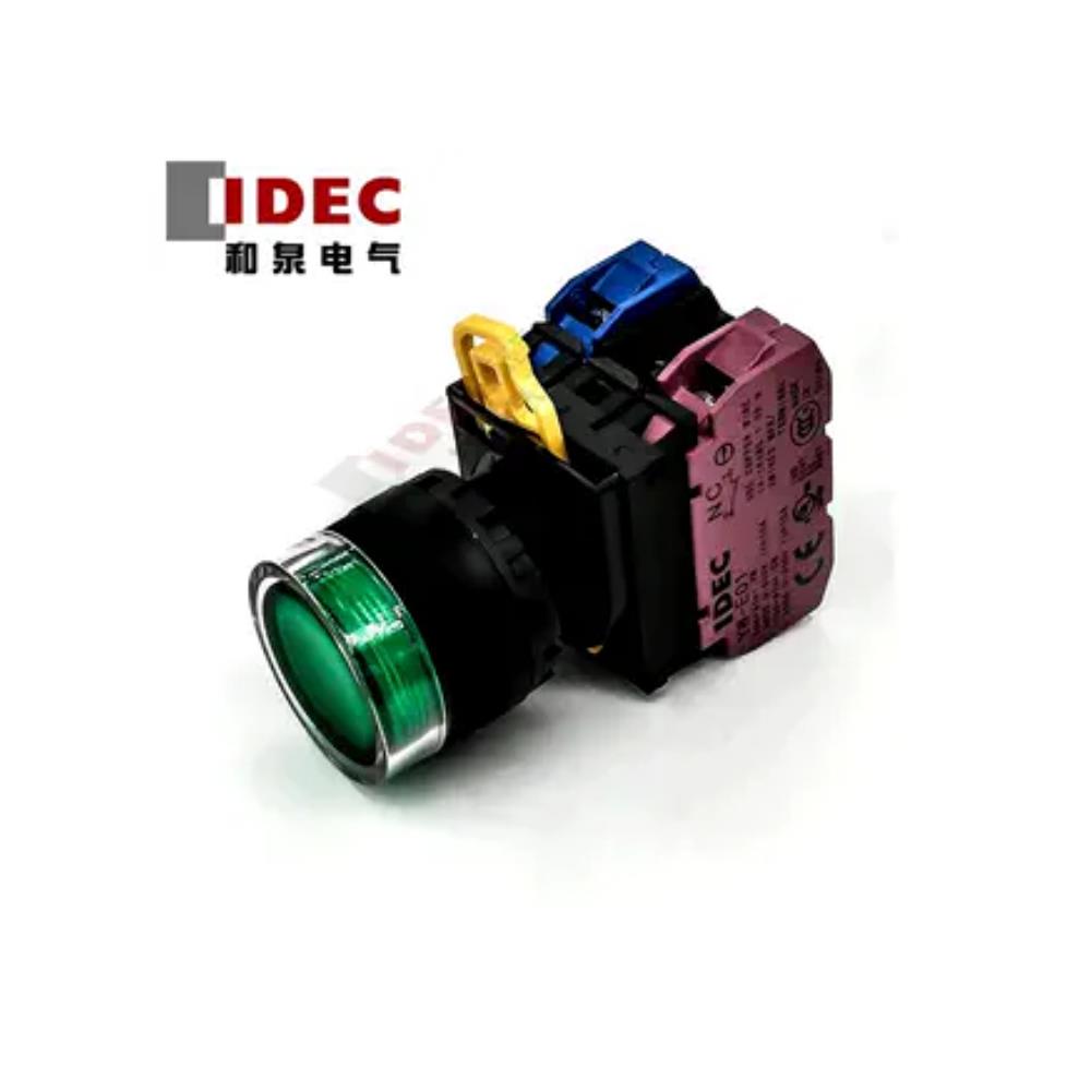 IDEC和泉绿色自锁带灯按纽YW1L-AF2E11QM3G YW-DE YW-E10 1A1B
