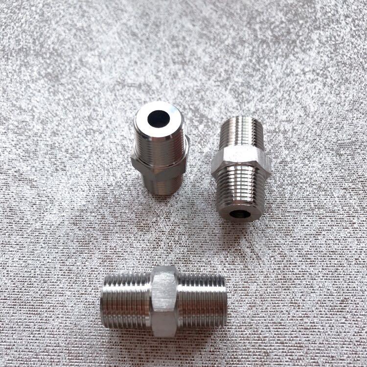 PT3/8-NPT3/8 不锈钢对丝 双外丝接头 两边外螺纹 一边PT 一边NPT