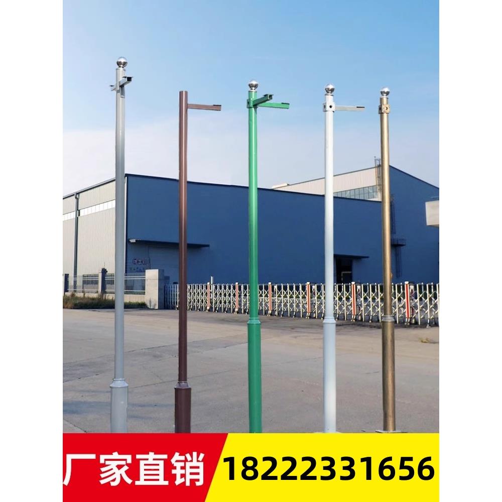 小区监控立杆户外工程热镀锌3456米不锈钢监控杆球机支架枪机立柱
