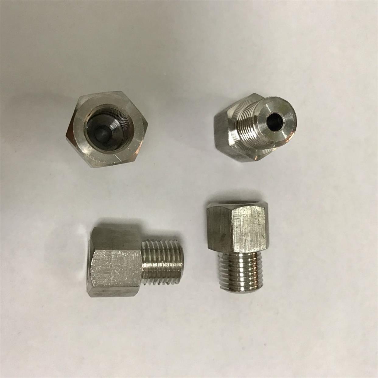 sus304不锈钢接头 外六角 转换接头 内螺纹m11x1.25 外螺纹G1/4