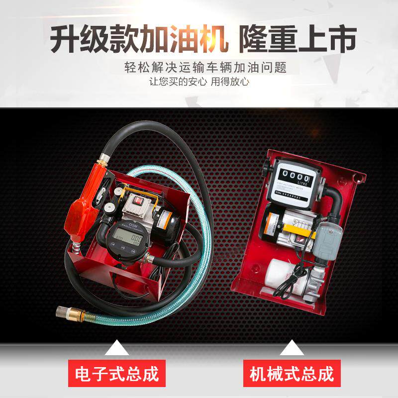 电子计量计价加油泵12V24V220V电动抽油泵柴油泵吸油泵小型加油机