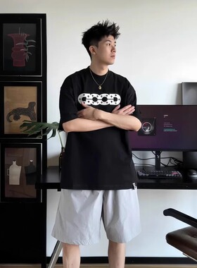 GOOD彩钻短袖朱智鑫同款GOODBRANCH彩钻LOGO镂空短袖T恤男女同款