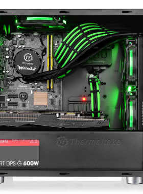 Tt台式电脑主机箱启航者F1 F4黑白静音matx紧凑侧透简洁办公下置