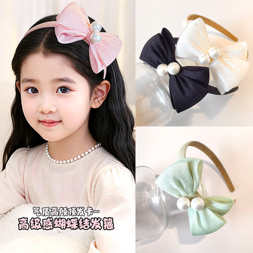 儿童蝴蝶结高级感发箍2025新款