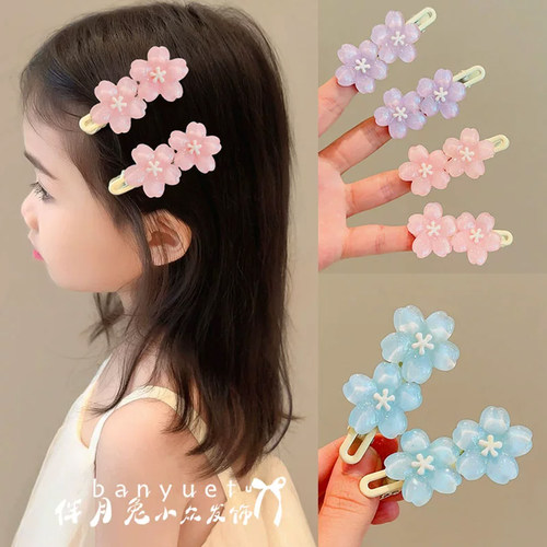 甜美女孩樱花发夹ins风鸭嘴夹