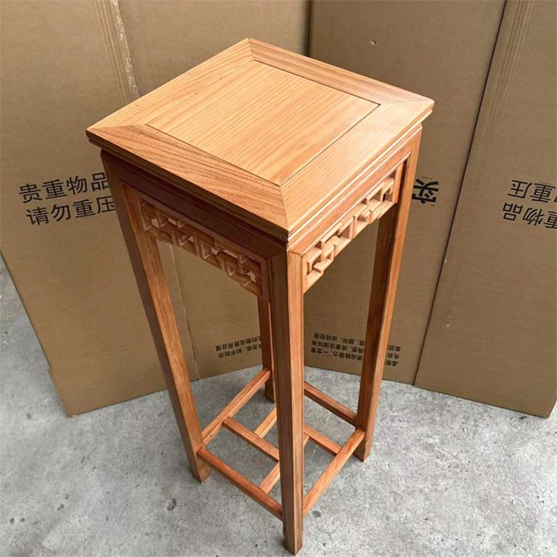 花架实木新中式禅意花梨木阳台家用客厅落地置物架榆木盆景摆件架