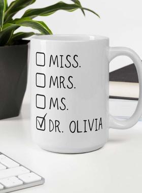 PHD Graduation Gift Doctor禮博士畢業陶瓷咖啡马克杯子定制私