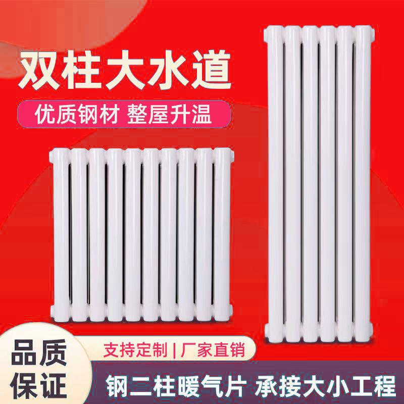 暖气片明装家用水暖壁挂散热器钢二柱集中供暖超长质保耐腐蚀定制