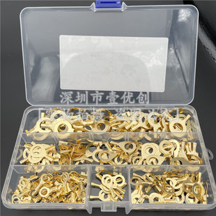 盒00 个86M10圆环O型接线接地铜片压线端子插簧套装 速发00MM5
