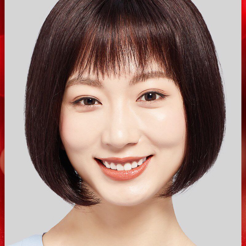 速发L假发短式假发套真人发丝波波头全头套发自然假头发真发长