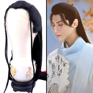 速发古装男生整顶假发套古风侠客书士男假长影楼发发手钩款长4