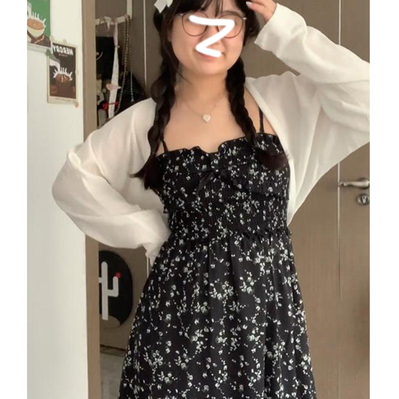 速发大码防晒针织短衫春季薄款空调罩衫坎款小开肩上衣
