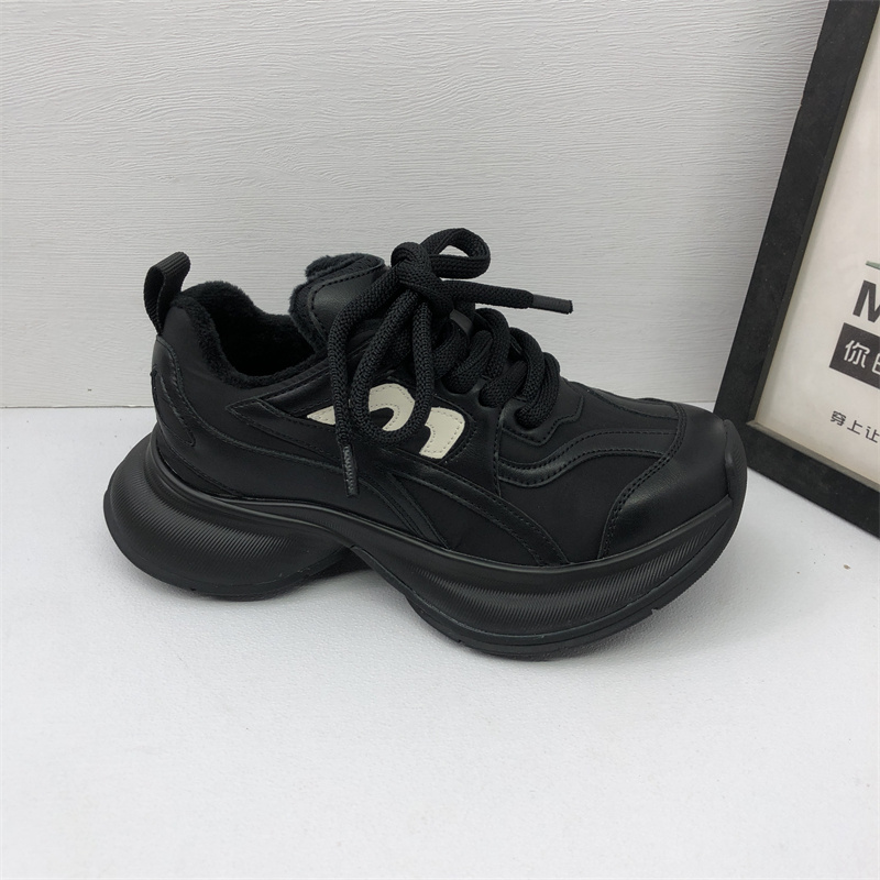 撤柜处理折扣真皮女鞋2025冬新款运动ins潮老爹鞋休闲跑步女棉鞋