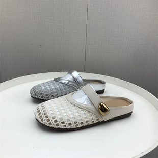 撤柜处理折扣外贸女鞋2026夏季爆款网红镂空包头时尚休闲女半拖鞋