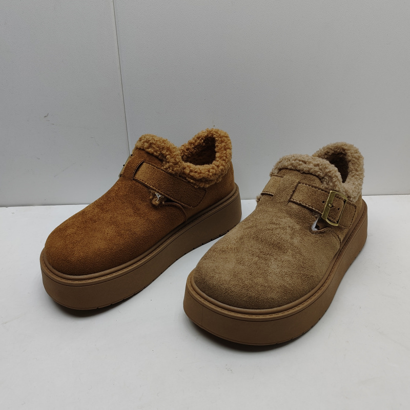 撤柜处理折扣外贸女鞋2025冬新款勃肯鞋乐福百搭舒适保暖女棉鞋